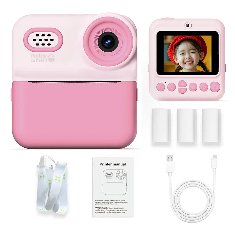 Kids HD Digital Camera – 1080P Video, Instant Thermal Print, Mini Design