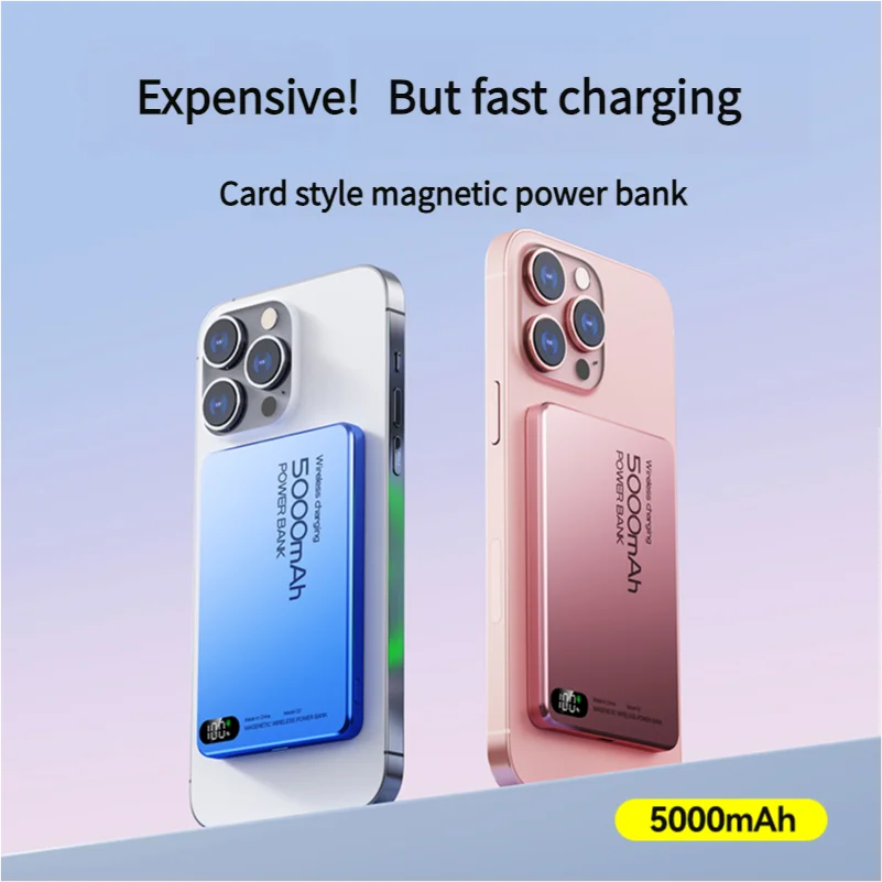 Travel Powerbank For Magsafe Wireless Charge Qi2 Power Banks Fast Charge External Battery With Bracket For iPhone 16 15 14 13 12
