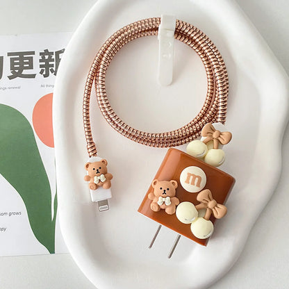 Changeable Charging Head Protective Cover Pink Lightweight Charger Protector For Iphone Portable Cute Mobile Phone Charger Cover