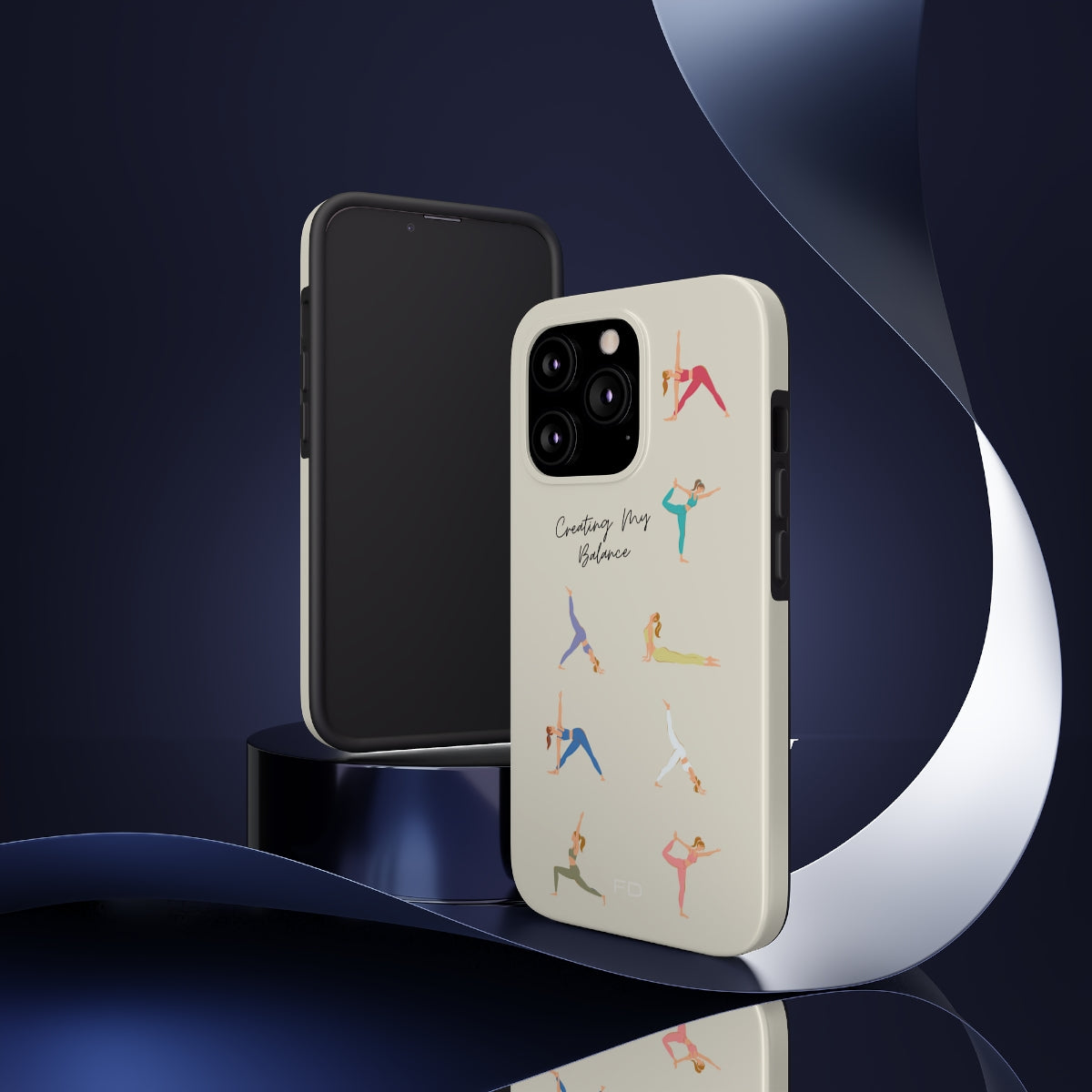 Yoga Poses Tough iPhone Case with Wireless Charging Support