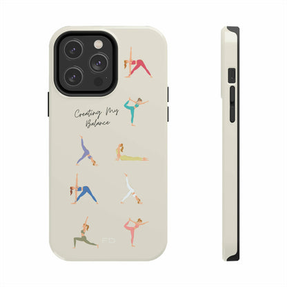Yoga Poses Tough iPhone Case with Wireless Charging Support