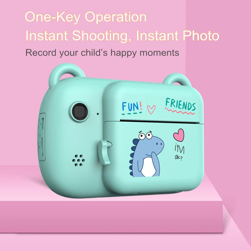 A7B Kids Digital Camera – Instant Print, 1080P Video, Mini Thermal Photo Printer