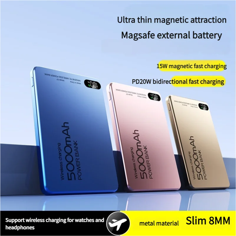 Travel Powerbank For Magsafe Wireless Charge Qi2 Power Banks Fast Charge External Battery With Bracket For iPhone 16 15 14 13 12