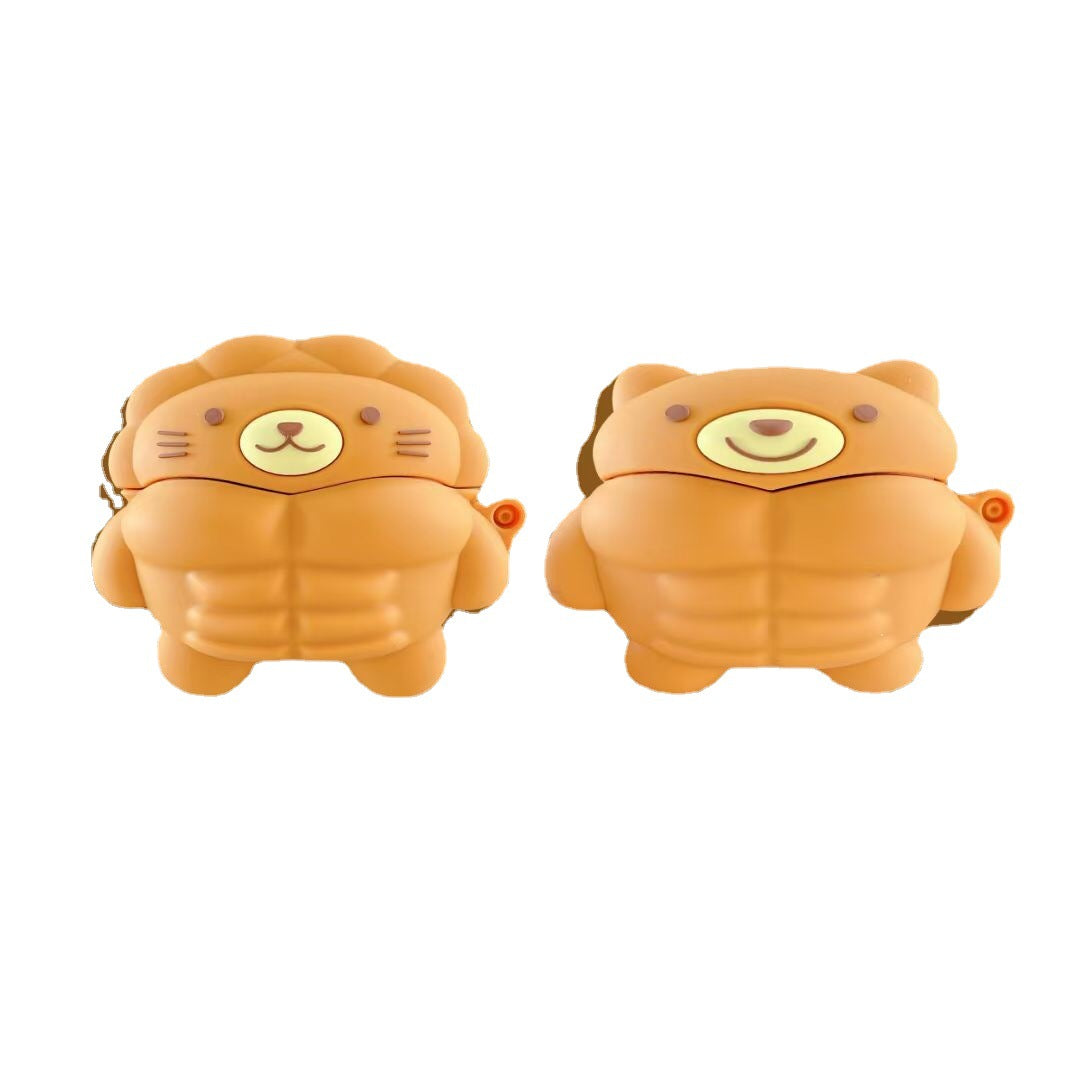 Playful Cartoon Muscle Bear Earbuds Cover