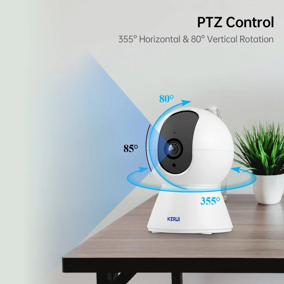 KERUI 5MP 4K Mini WiFi Camera – AI Tracking, Tuya Smart, Indoor CCTV