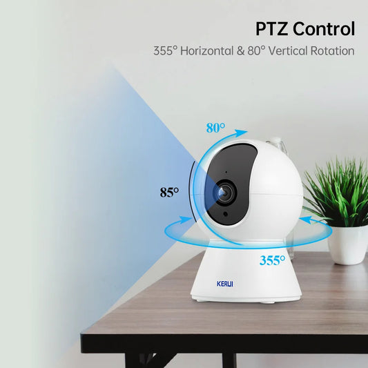 KERUI 5MP 4K Mini WiFi Camera – AI Tracking, Tuya Smart, Indoor CCTV