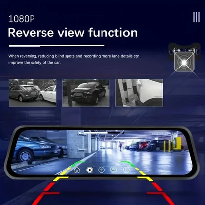 10" Touchscreen Mirror Dash Cam 1080P Front & Rear, G Sensor, Loop Recording