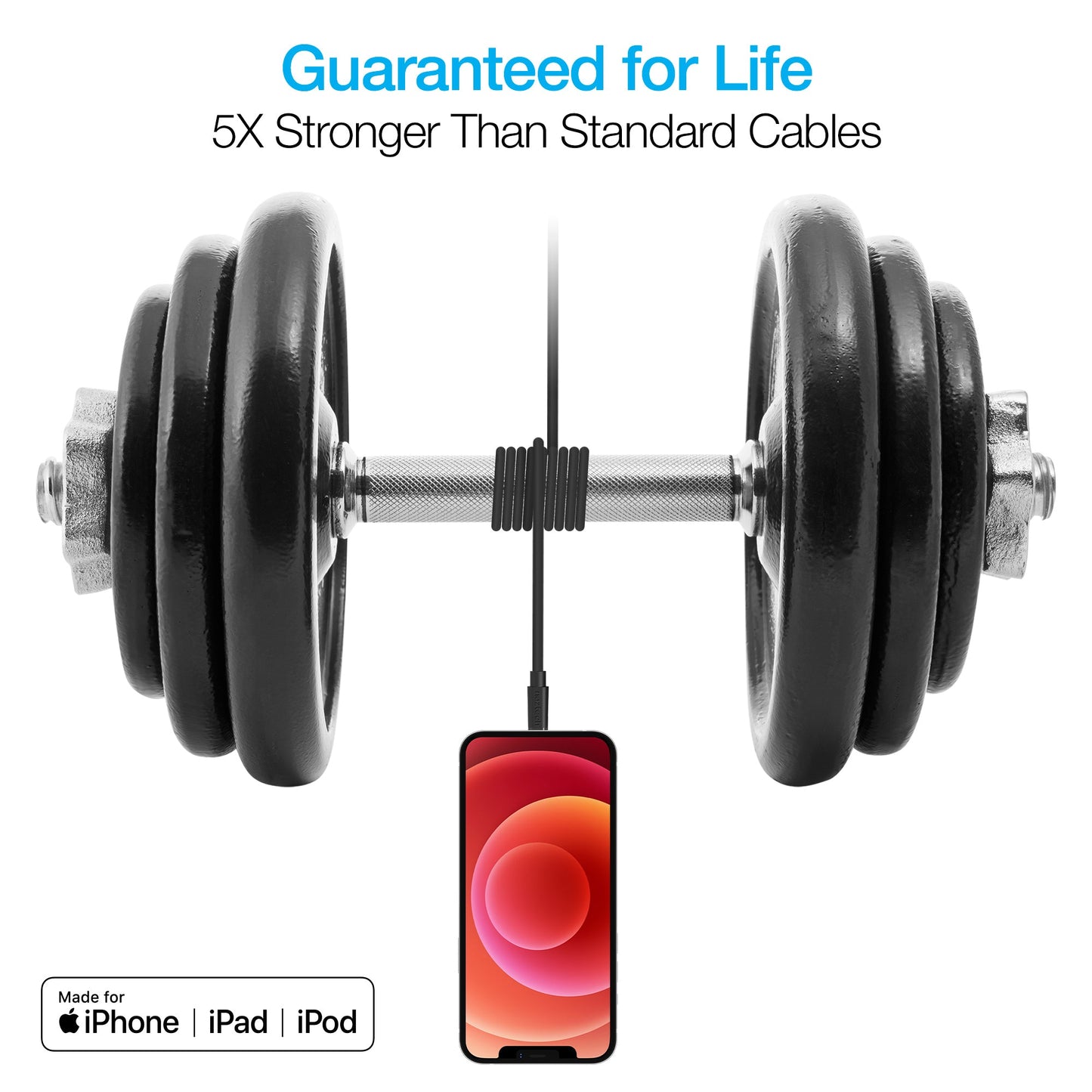 Naztech Fast Charge USB-C to MFi Lightning Cable 12ft