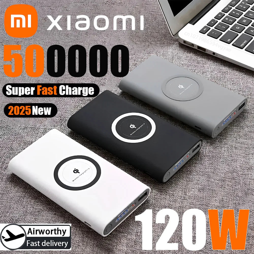 Xiaomi 200000mAh Magnetic Wireless PowerBank 120W Fast Charge PowerBank Ultra-Large Capacity External Battery For Iphone Samsung
