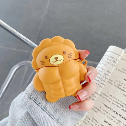 Playful Cartoon Muscle Bear Earbuds Cover
