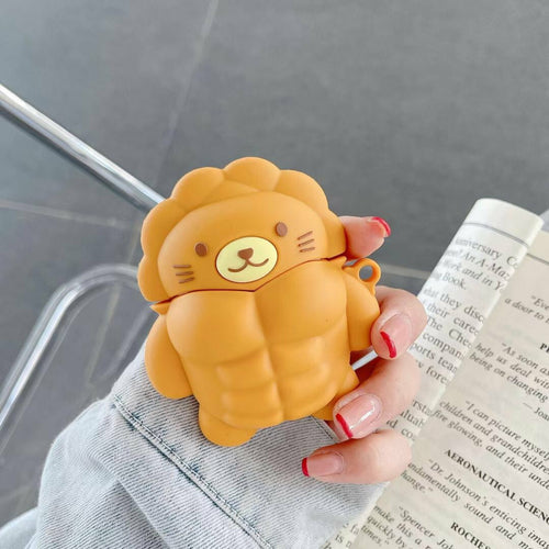 Playful Cartoon Muscle Bear Earbuds Cover