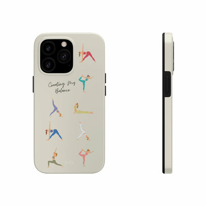 Yoga Poses Tough iPhone Case with Wireless Charging Support