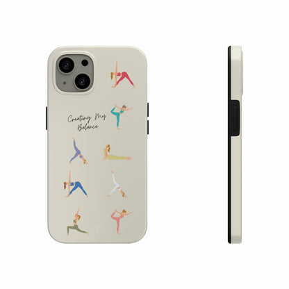 Yoga Poses Tough iPhone Case with Wireless Charging Support