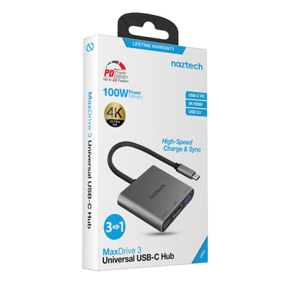 Naztech MaxDrive 3100W Portable USB-C Hub (15598-HYP)