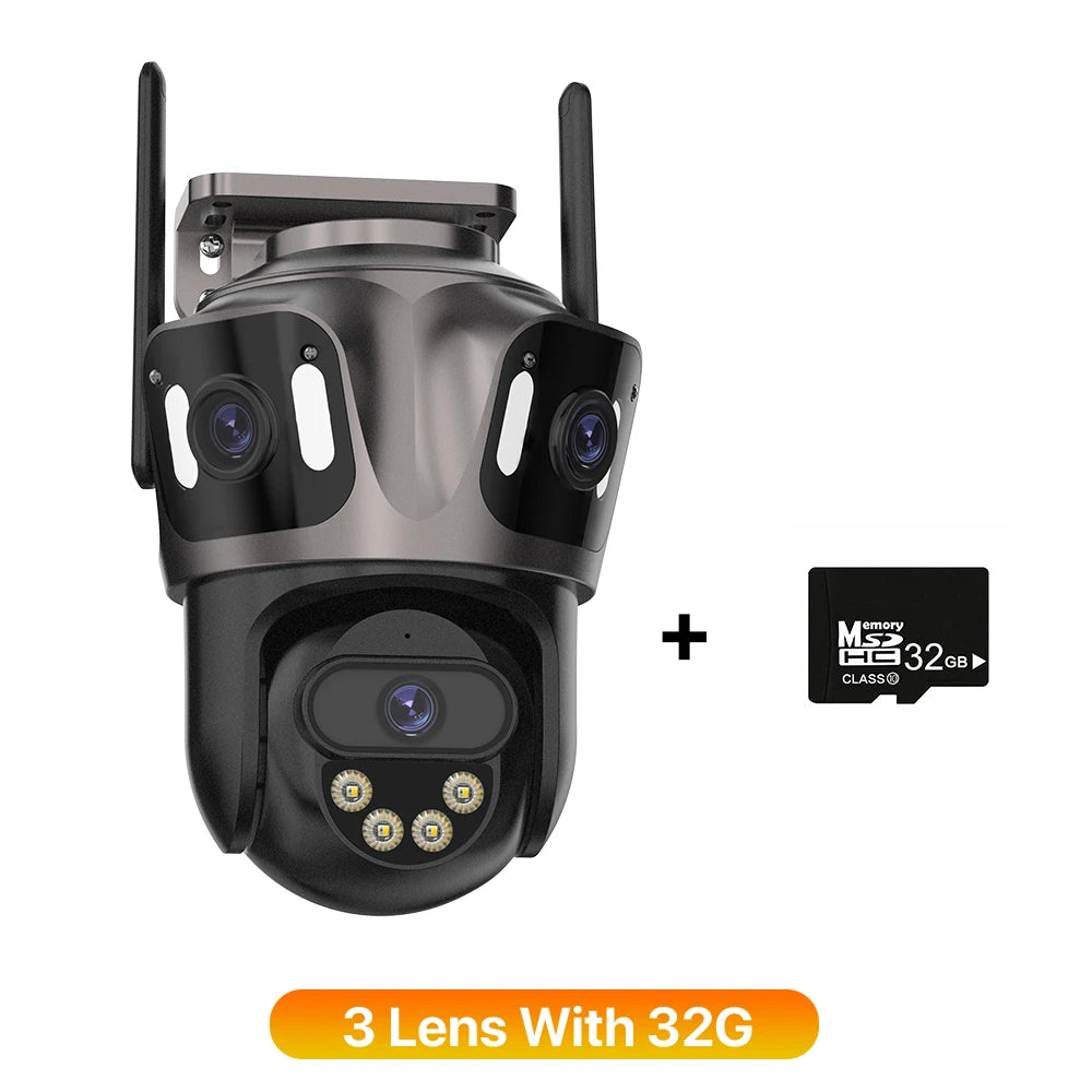 4K Dual-Lens Outdoor WiFi Camera – AI Human Detection, PTZ, IP66 Waterproof, iCSee App