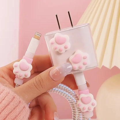 Changeable Charging Head Protective Cover Pink Lightweight Charger Protector For Iphone Portable Cute Mobile Phone Charger Cover