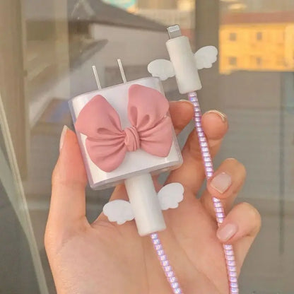 Changeable Charging Head Protective Cover Pink Lightweight Charger Protector For Iphone Portable Cute Mobile Phone Charger Cover