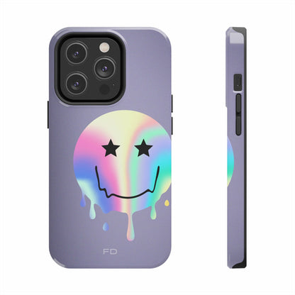 Happy Face with Stars Tough iPhone Case with Wireless Charging