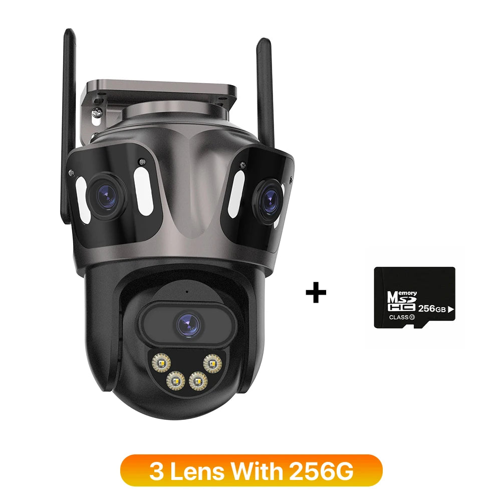 4K Dual-Lens Outdoor WiFi Camera – AI Human Detection, PTZ, IP66 Waterproof, iCSee App