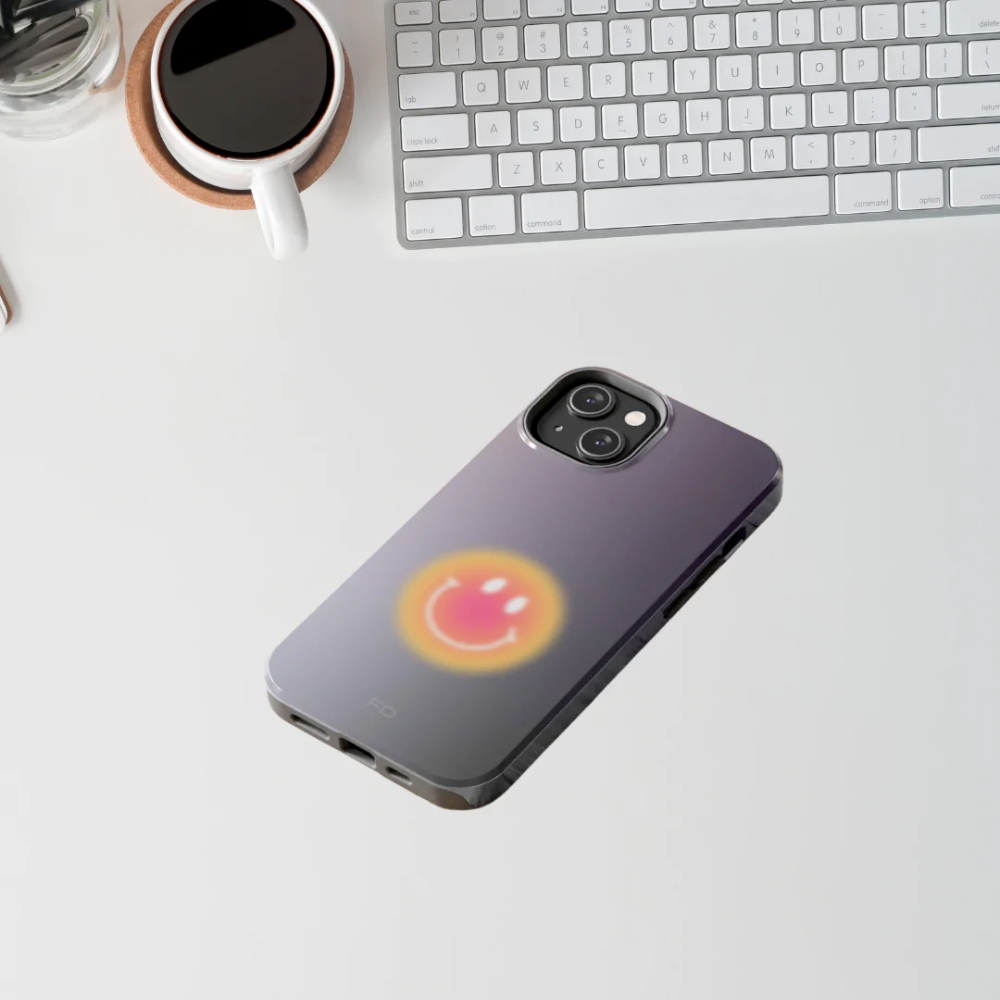 Smiley Face Tough iPhone Case with Wireless Charging