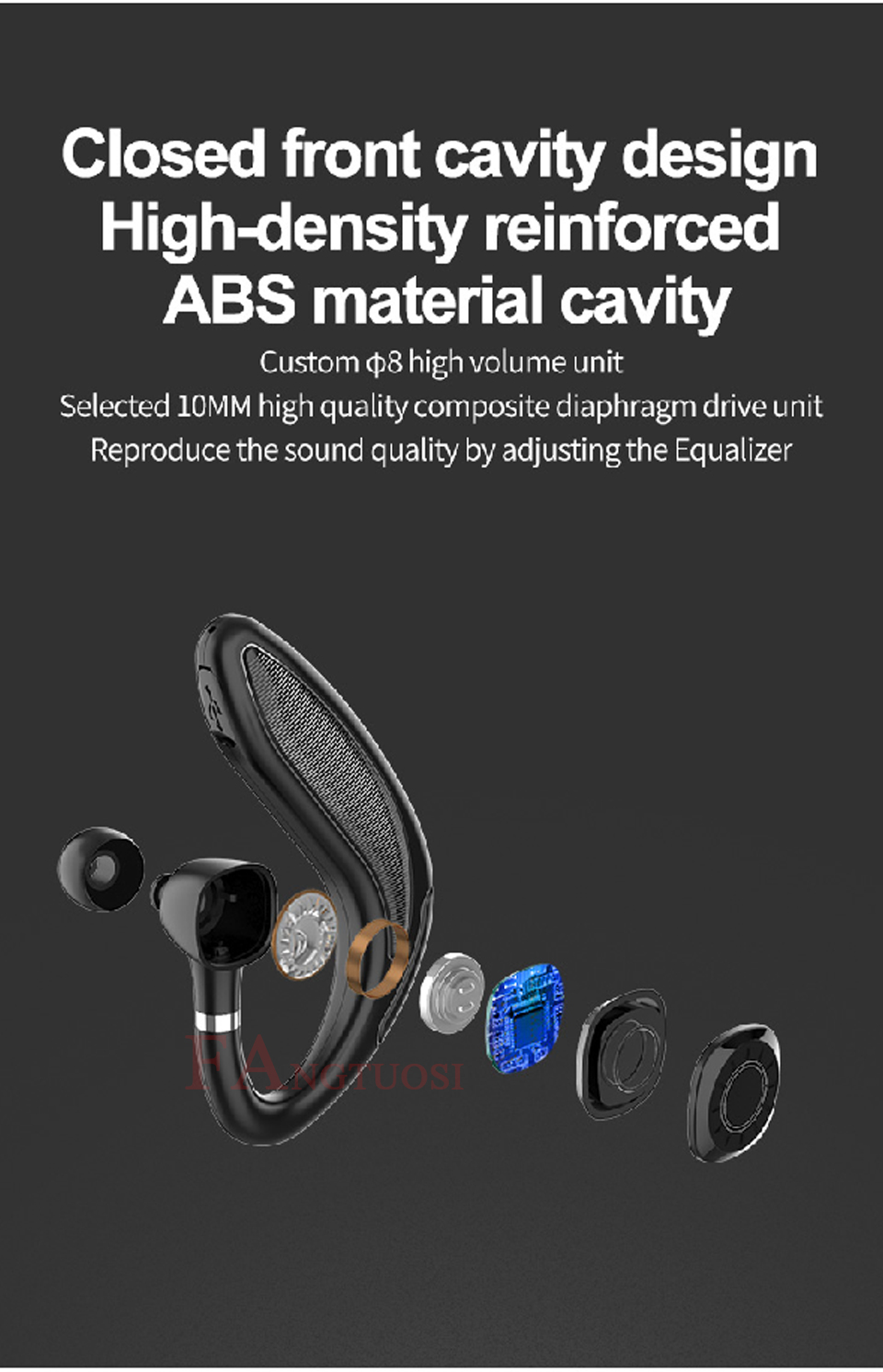 Long Standby Wireless Bluetooth 5.0 Handsfree Headset