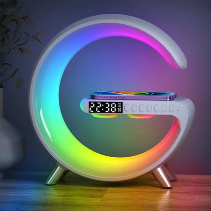 RGB 9 in 1 Wireless Charger Lamp with Bluetooth Speaker and Wake Up Light