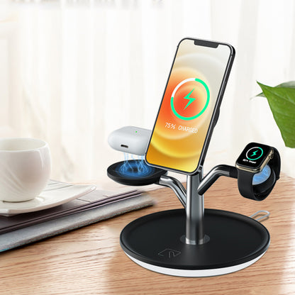 3 in 1 Wireless Charging Stand with Tray and Fast Charging