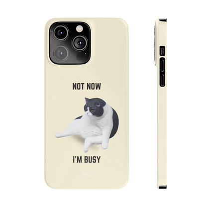 Funny Bored Cat Slim Case for iPhone 14 Series