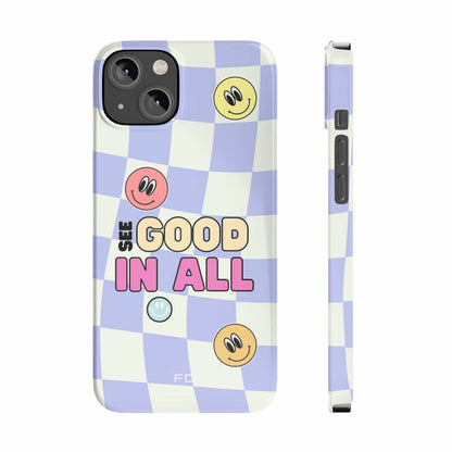 Happy Smiley Face Positive Slim Case for iPhone 14 Series