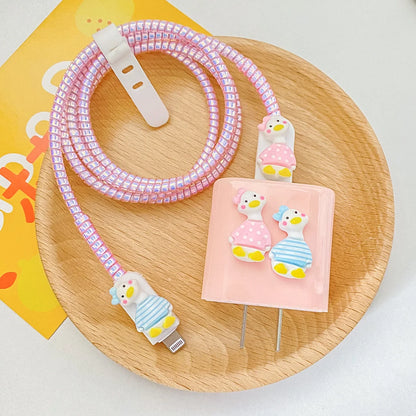 Changeable Charging Head Protective Cover Pink Lightweight Charger Protector For Iphone Portable Cute Mobile Phone Charger Cover