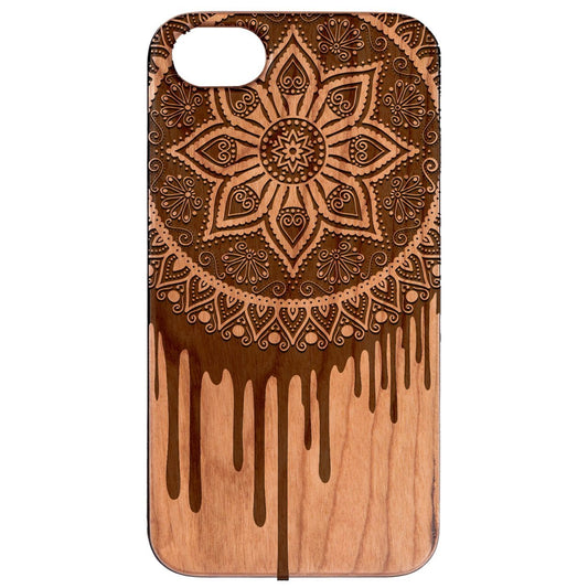 Dripping Mandala Engraved Wooden Phone Case by OTTO CASE