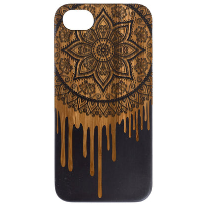 Dripping Mandala Engraved Wooden Phone Case by OTTO CASE