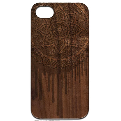 Dripping Mandala Engraved Wooden Phone Case by OTTO CASE