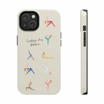 Yoga Poses Tough iPhone Case with Wireless Charging Support