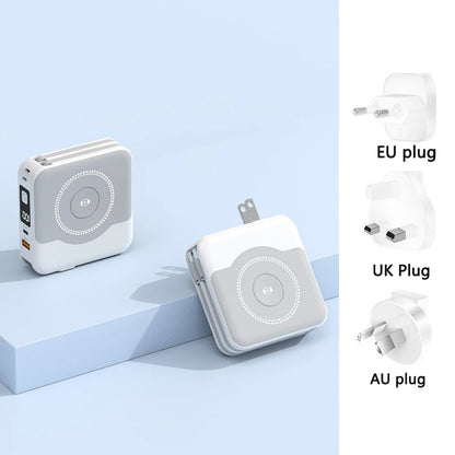 6 in 1 15W Magnetic Wireless Power Bank 22.5W Fast Charging Wall Charger for iPhone iwatch Samsung Powerbank with AC Plug Cable