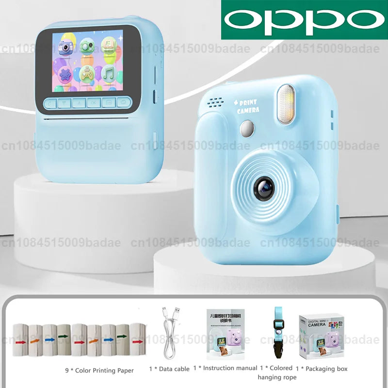 OPPO Kids Instant Camera – 1080P Video, Thermal Print, 32GB, Games & Music