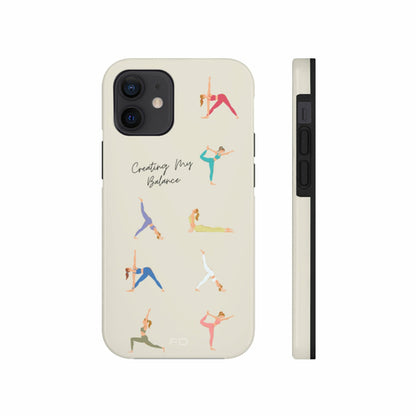 Yoga Poses Tough iPhone Case with Wireless Charging Support
