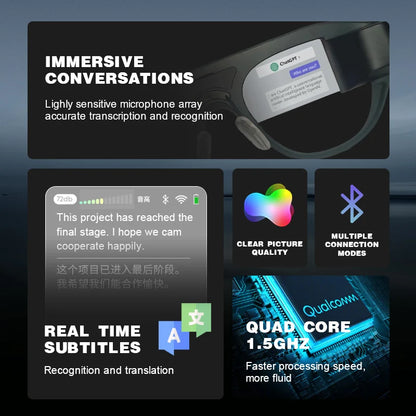 AI Smart AR Glasses Wearable Devices HD Private Viewing Mobile Screen Augmented Reality Projection Game Glasses For Steam Deck