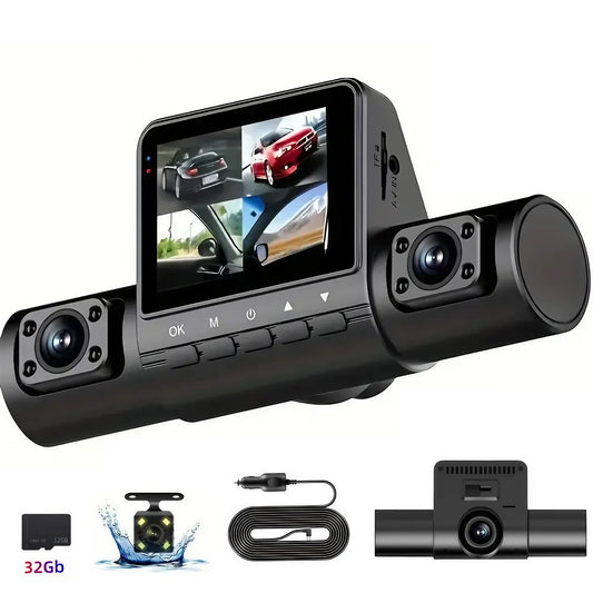 STONEGO 4 Lens 1080P Dash Cam Full HD, Wide Angle, Loop Recording, IPS Display