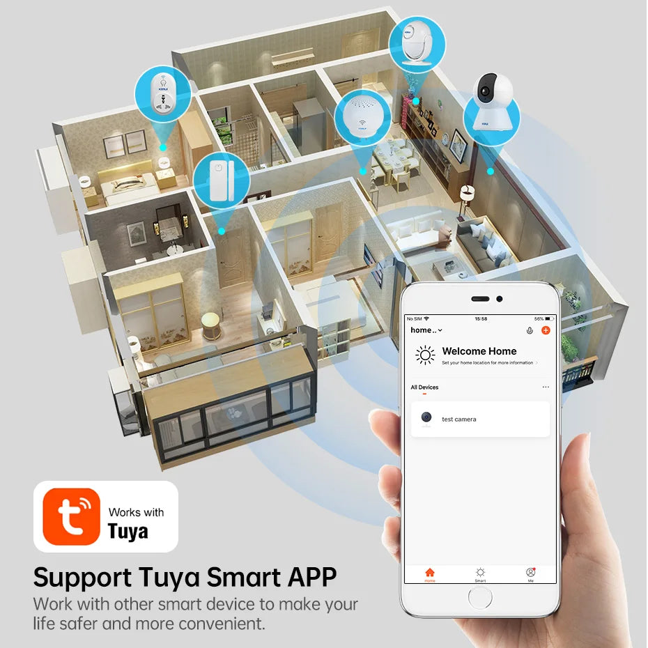 KERUI K259 5MP Tuya Smart Mini WiFi IP Camera Indoor Wireless Home Security AI Human Detect CCTV Surveillance Camera Monitoring