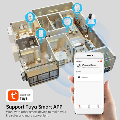 KERUI K259 5MP Tuya Smart Mini WiFi IP Camera Indoor Wireless Home Security AI Human Detect CCTV Surveillance Camera Monitoring