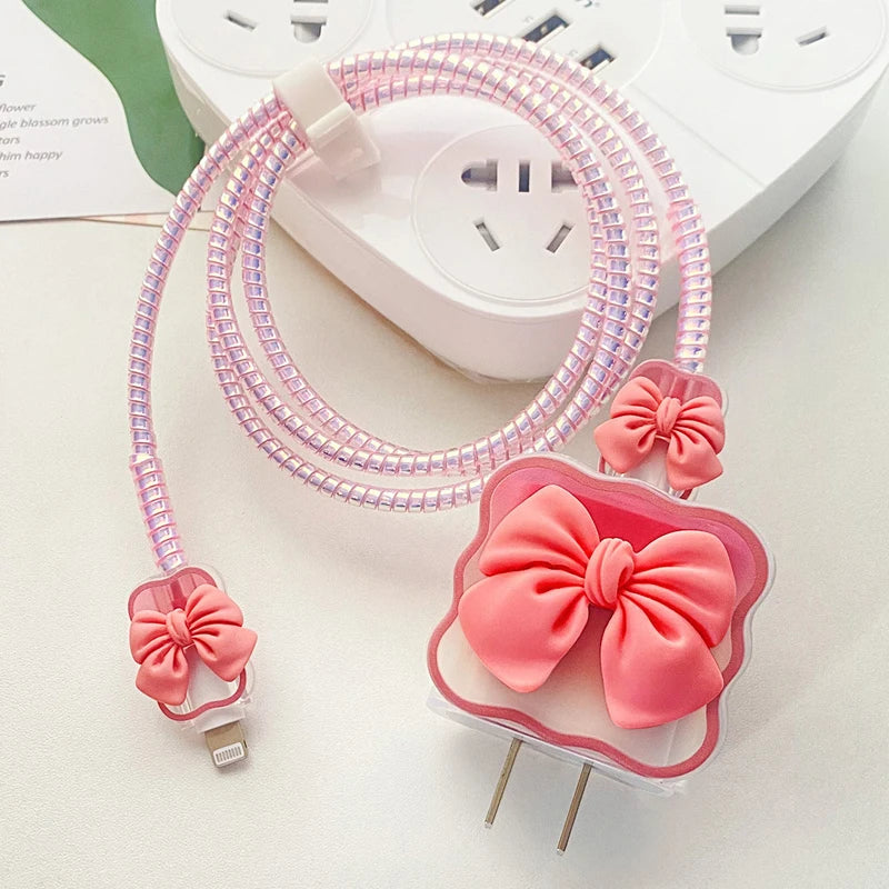 Changeable Charging Head Protective Cover Pink Lightweight Charger Protector For Iphone Portable Cute Mobile Phone Charger Cover