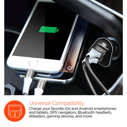 HyperGear Hi Power Dual USB Car Charger 3.4A Fast Charging