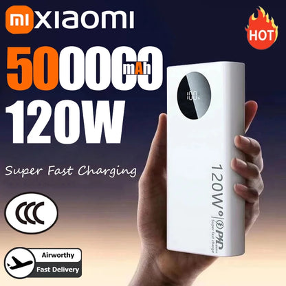 Xiaomi 50000mAh Power Bank 120W Fast Charging High-Capacity Portable Battery Charger Moblie Powerbank For iPhone Samsung Huawei