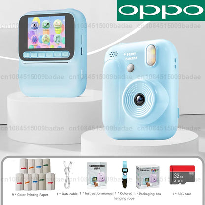 OPPO Kids Instant Camera – 1080P Video, Thermal Print, 32GB, Games & Music
