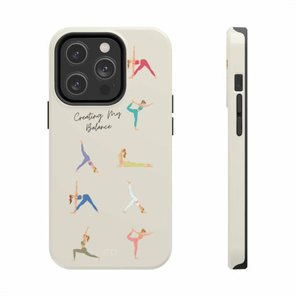 Yoga Poses Tough iPhone Case with Wireless Charging Support