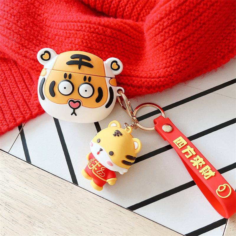 Playful Tiger Inspired Wireless Earbuds Case