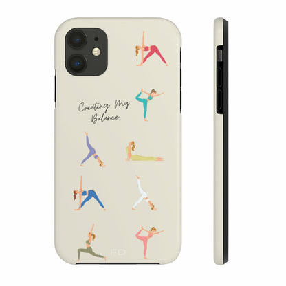 Yoga Poses Tough iPhone Case with Wireless Charging Support