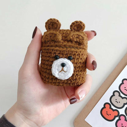 Cozy & Adorable Fluffy Brown Bear Bluetooth Earphone Cover