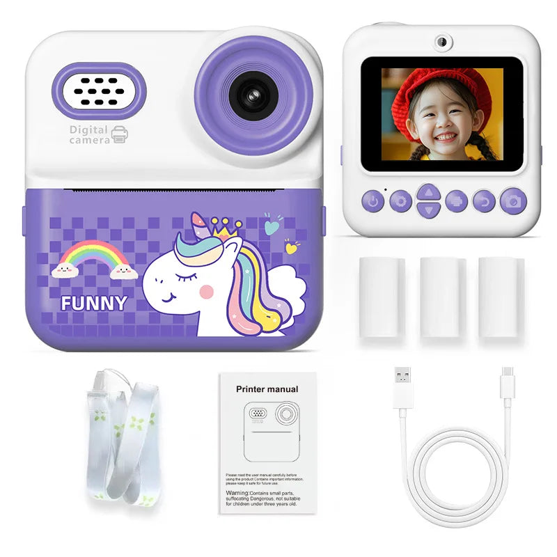Kids HD Digital Camera – 1080P Video, Instant Thermal Print, Mini Design